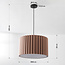 Modern pendant light Ripla with round linen shade - mocha brown