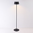 Rivet outdoor floor lamp with rechargeable solar reading light – black