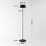 Rivet outdoor floor lamp with rechargeable solar reading light – black