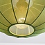 3-light Japandi pendant lamp with green fabric lanterns - Fabrica