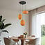 3-light pendant light Fabrica - orange fabric lanterns