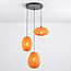 3-light pendant light Fabrica - orange fabric lanterns