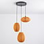 3-light pendant light Fabrica - orange fabric lanterns