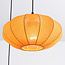 3-light Japandi pendant lamp with orange fabric lanterns - Fabrica