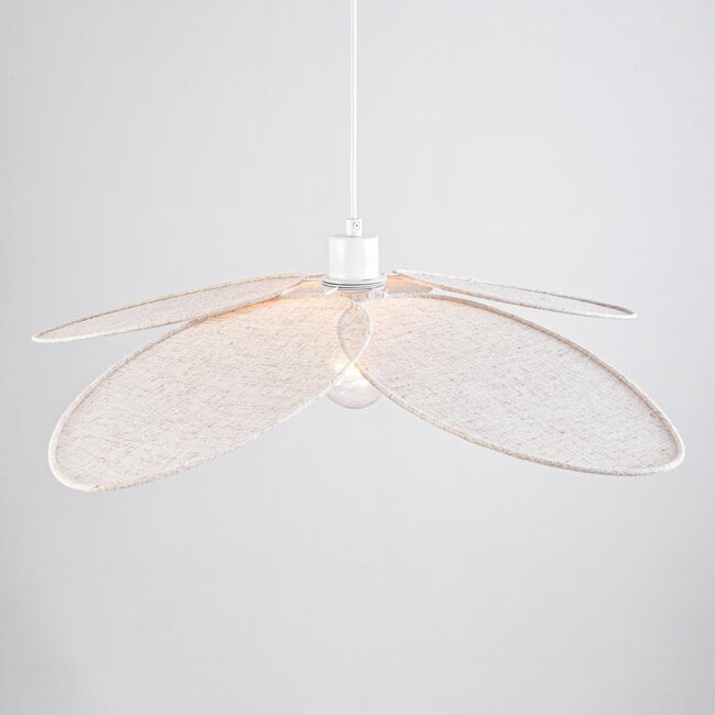 pendant light Floral - beige with fabric petals