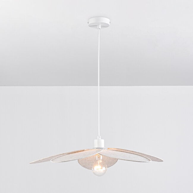 pendant light Floral - beige with fabric petals