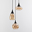 Modern pendant lamp with Amber glass, 3-light - Loua