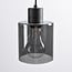 4-light pendant light Pella - black with smoked glass