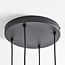 4-light pendant light Pella - black with smoked glass