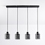 Modern pendant lamp in black with smoked glass, 4-light - Palaio