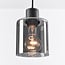 4-light pendant light Palaio - black with smoked glass