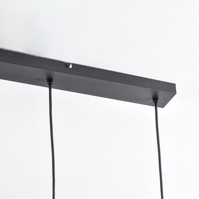 4-light pendant light Palaio - black with smoked glass