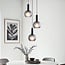 3-light pendant light Brinati - grey frosted glass