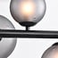 9-light pendant light Givree - black and grey frosted glass