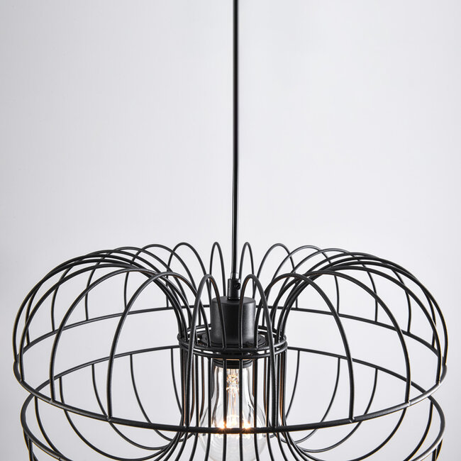 Industrial pendant lamp with black metal - Hilo