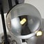 5-light ceiling light Amora - black with smoked glass