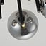 5-light ceiling light Amora - black with smoked glass