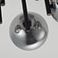 5-light ceiling light Amora - black with smoked glass