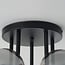 5-light ceiling light Amora - black with smoked glass