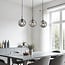 3-light pendant light Carice - black with smoked glass