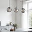 3-light pendant light Carice - black with smoked glass