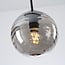 3-light pendant light Carice - black with smoked glass