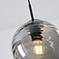 3-light pendant light Carice - black with smoked glass