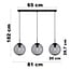 3-light pendant light Carice - black with smoked glass