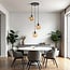 3-light pendant light Eflin - black with amber glass