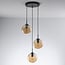3-light pendant light Eflin - black with amber glass