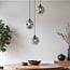 3-light pendant light Fajah - black with smoked glass