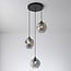 3-light pendant light Fajah - black with smoked glass