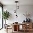3-light pendant light Fajah - black with smoked glass