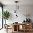 Hanging lamp with organic shape smoked glass, 3-light - Fajah