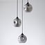 3-light pendant light Fajah - black with smoked glass