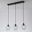 3-light pendant light Fayen - black with mother-of-pearl glass