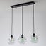 3-light pendant light Fayen - black with mother-of-pearl glass