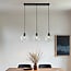 3-light pendant light Fayen - black with mother-of-pearl glass