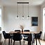 3-light pendant light Fayen - black with mother-of-pearl glass