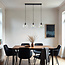 Modern pendant lamp Fayen black with mother-of-pearl glass, 3-light