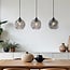3-light pendant light Fayen - black with smoked glass