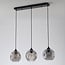 3-light pendant light Fayen - black with smoked glass