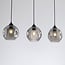 3-light pendant light Fayen - black with smoked glass