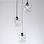 3-light pendant light Fajah - black and mother-of-pearl glass