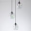3-light pendant light Fajah - black and mother-of-pearl glass