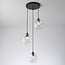 3-light pendant light Fajah - black and mother-of-pearl glass