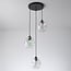 3-light pendant light Fajah - black and mother-of-pearl glass