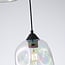 3-light pendant light Fajah - black and mother-of-pearl glass