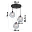 3-light pendant light Fajah - black and mother-of-pearl glass