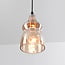 3-light pendant light Maracas - black with amber glass